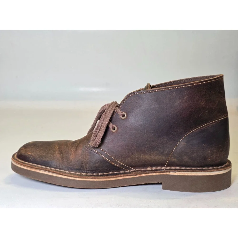 Clarks Bushacre 2 Men's Boots Size 8 M Brown Leather Desert Chukka Lace Up Shoes